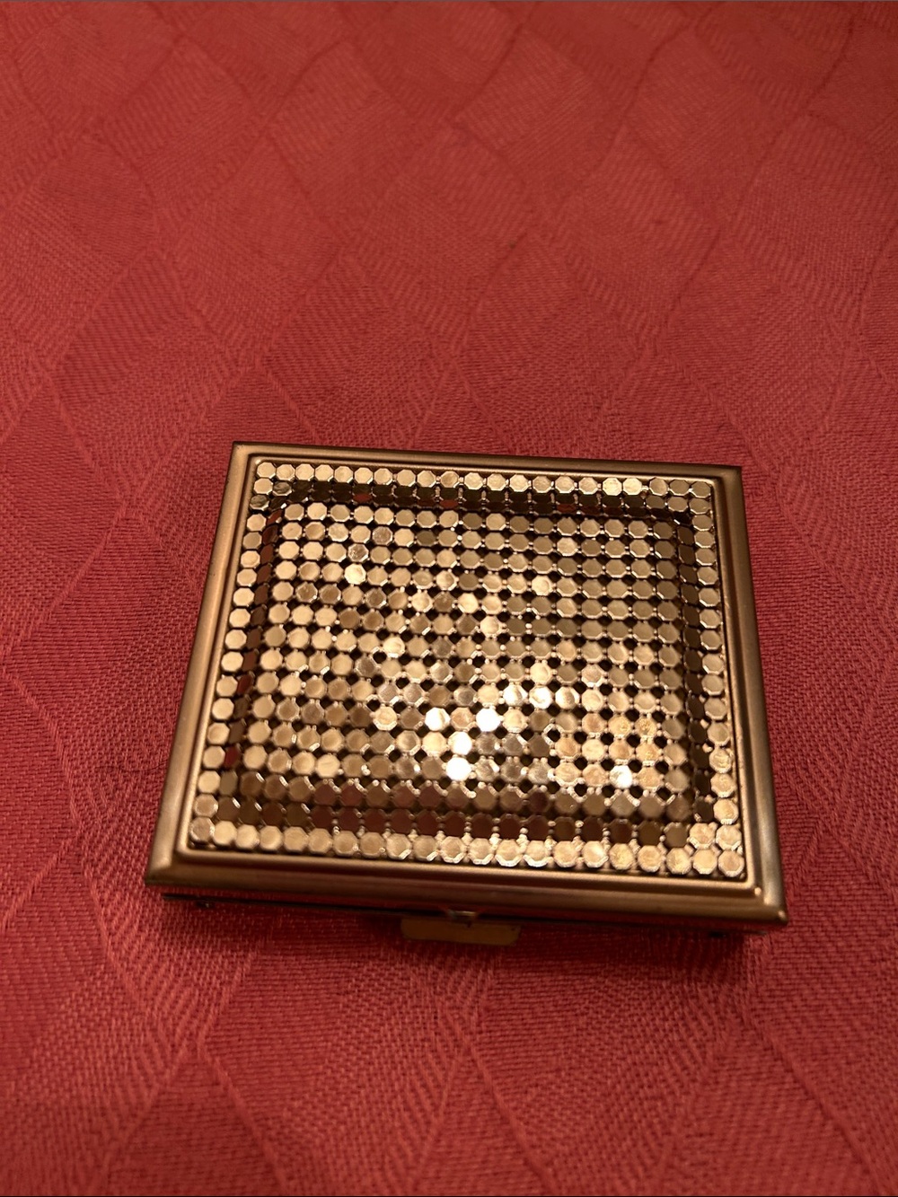 Whiting & Davis Gold-Trimmed Pill Bar with Cream Interior - Picture 2 of 3